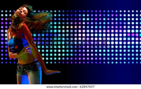 Beautiful Young Woman Dancing Nightclub Stock Photo Edit Now 62847697