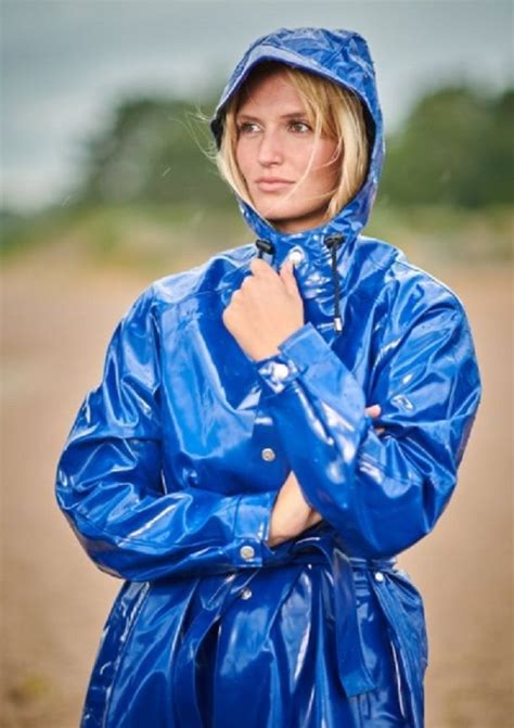 Vinyl Raincoat Blue Raincoat Pvc Raincoat Plastic Raincoat Rainwear Girl Rainwear Fashion