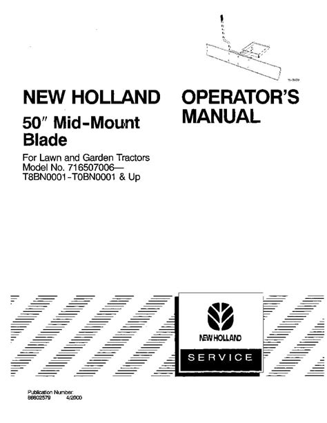 New Holland 50 Inch Mid Mount Blade For Lawn And Garden Tractors
