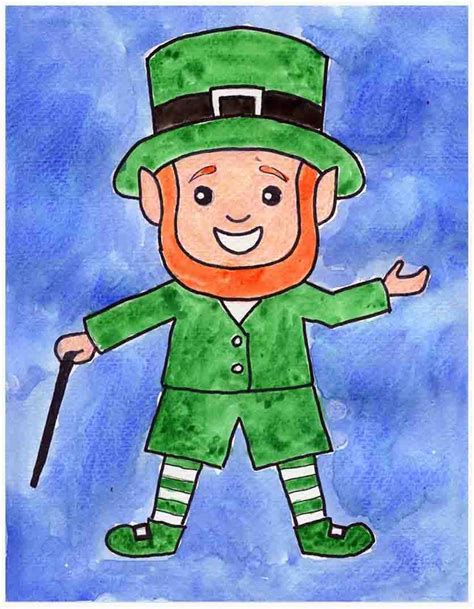 Easy How To Draw A Leprechaun Tutorial Video And Leprechaun Drawing