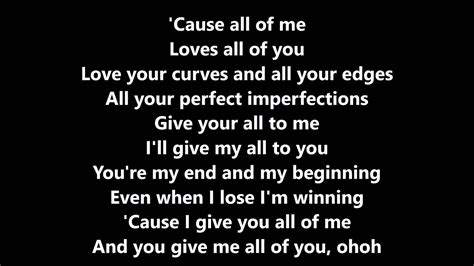 I give you all of me. All Of Me (John Legend) Cover By Luciana Zogbi -Lyrics ...