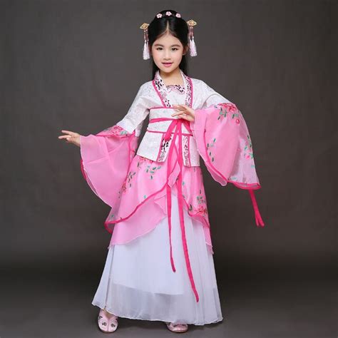 High Quality Pink Chinese Ancient Traditional Girls Hanfu Clothing