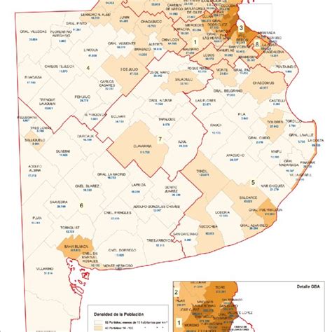 Population density for the Buenos Aires Province, Argentina (Source