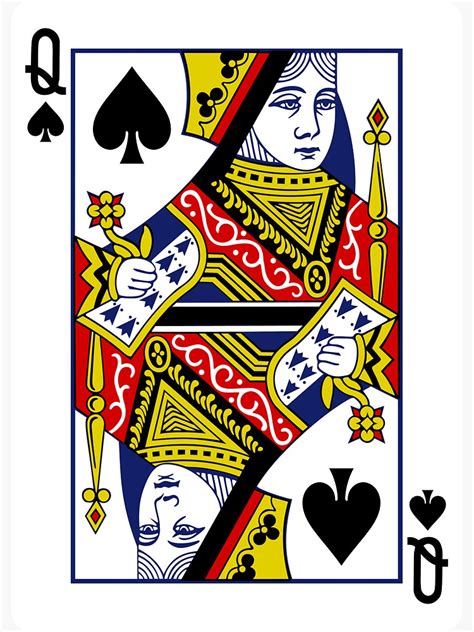 Queen Of Spades Playing Card Sticker For Sale By Vladocar Redbubble
