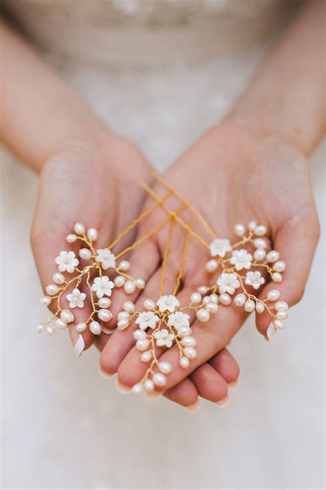 Wedding Hair Pins Pearl Hair Pins Bridal Hair Pins Flower Etsy