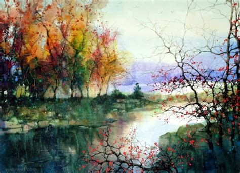 15 Beautiful Watercolor Landscape Paintings By Zl Feng