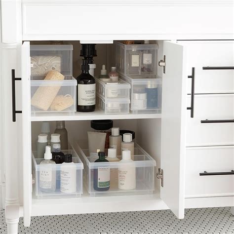 Clear Stackable Plastic Storage Bins Ways To Organise Your Bathroom