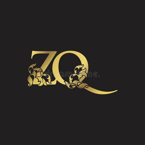 Golden Ornate Luxury Floral Z And Q Zq Letter Initial Logo Icon