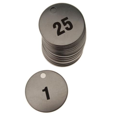 Numbered Stainless Steel Round Key Tag 1 14 Inch Diameter Stock