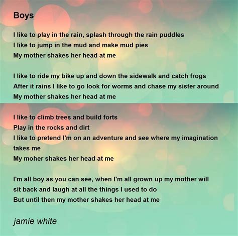Boys Boys Poem By Jamie White