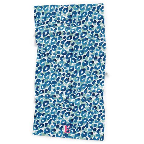 Wc Blue Leopard Microfiber Beach Towel Personalized Charleston Wrap