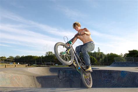 Freestyle Bmx Rider Doing A Trick Royalty Free Stock Photo Image