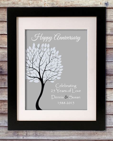 25th Anniversary T For Parents 25th Silver Anniversary Etsy Uk