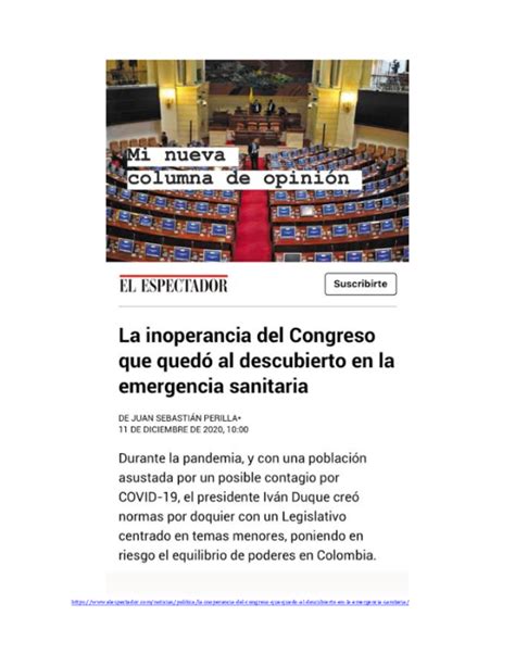 Pdf La Inoperancia Que Quedó Al Descubierto En La Emergencia Sanitaria Juan Sebastián