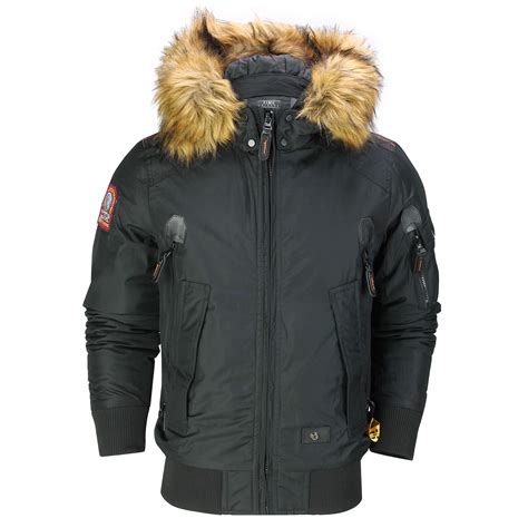 Mens Warm Padded Heavyweight Winter Jacket Military Style Bomber Fur ...