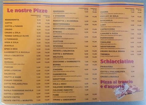 Carta De Pizzer A Peccati Di Gola Italia Strada Statale