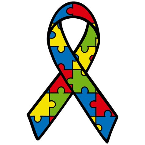 Autism Ribbon Colored Autism Awareness Themed Svg And Png Etsy