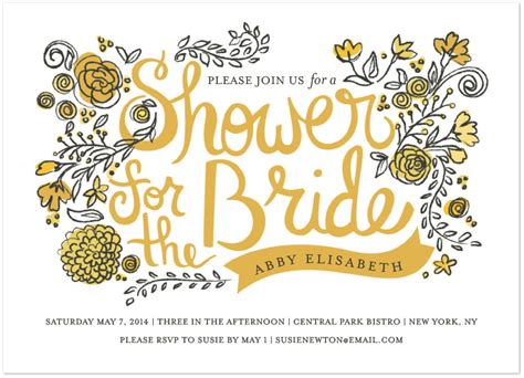 Wild Garden Bridal Shower Invitation Featuring Mrs Eaves Font