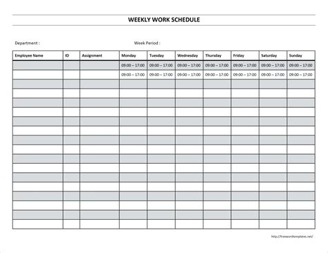Bi Weekly Schedule Template Printable Schedule Template Excel