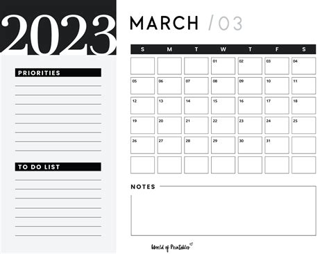 This Simple March 2023 Calendar Is A Great Option For Your Home Office