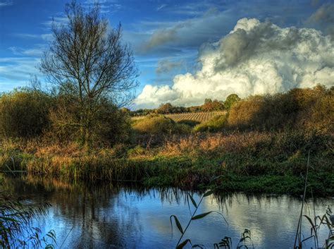 Photo England River Itchen Avington Hdr Nature Rivers Clouds