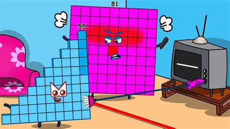 Numberblocks 81 Get Angry At Nb 55 For Breaking His Tv Numberblocks