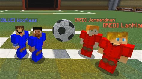 Football In Minecraft Minigame 2v2 Red Vs Blue Soccer Youtube