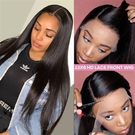 Straight Hd Lace Frontal Wigs Glueless 13x6 Hd Lace Front Etsy