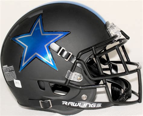 Dallas Cowboys Custom Matte Black Full Size Authentic Proline Helmet