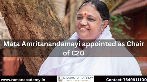 Mata Amritanandamayi Appointed As Chair Of C20 Raman Academy
