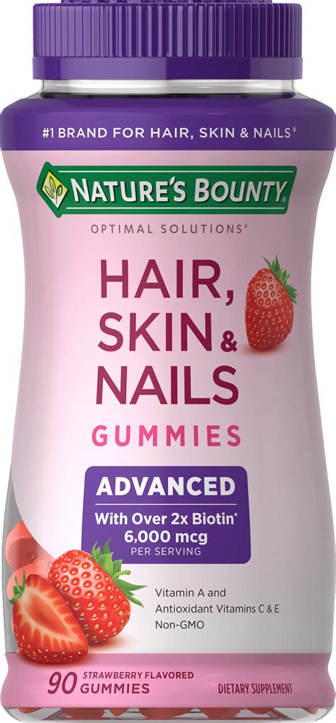 Buy Natures Bounty Advanced Hair Skin And Nails Strawberry Gummies