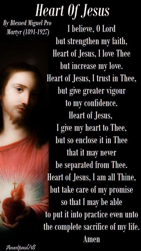 Heart Of Jesus By Blessed Miguel Pro Martyr 1891 1927 I Believe O