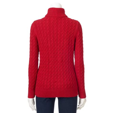 Womens Croft And Barrow® Cable Knit Turtleneck Sweater