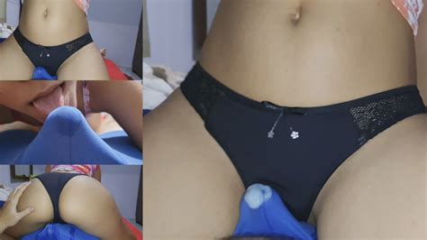 Black Satin Panties Grinding Cum In Pants Premature Ejaculation In