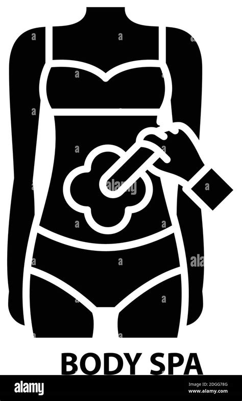 Body Spa Icon Black Vector Sign With Editable Strokes Concept Illustration Stock Vector Image