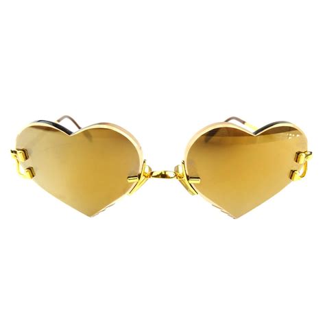 2004 Custom Cartier Amber Mirrored Heart Sunglasses At 1stdibs Cartier Heart Glasses Heart