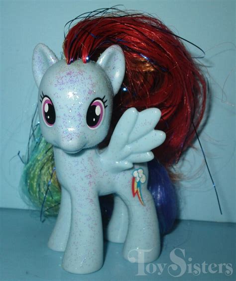G4 My Little Pony Rainbow Dash Glitter Body Larger Head Toy Sisters