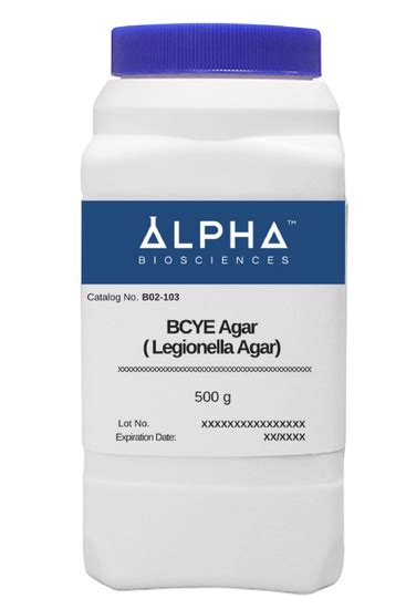 Bcye Agar Legionella Agar B02 103 Call For Pricing Alpha