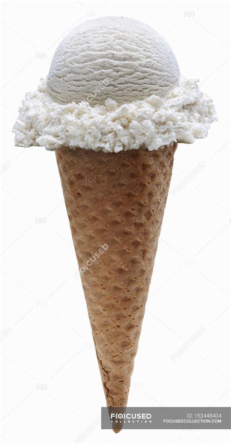 Vanilla Ice Cream Cone Cuisine Tasty Stock Photo