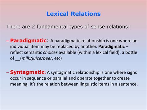 Ppt Introducing Lexical Relations Powerpoint Presentation Free