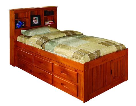 Captains Bed With 6 Drawer Storage Twin Honey Bed With Drawers