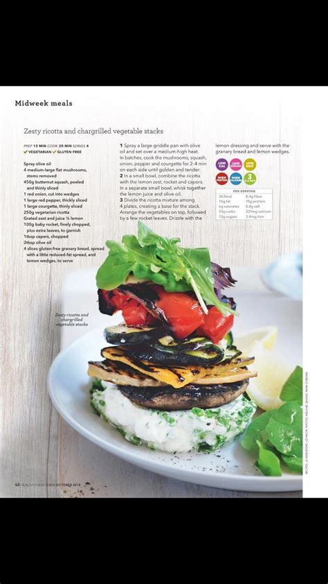 Zesty Ricotta And Chargrilled Vegetable Stacks Vegetarian Recipes
