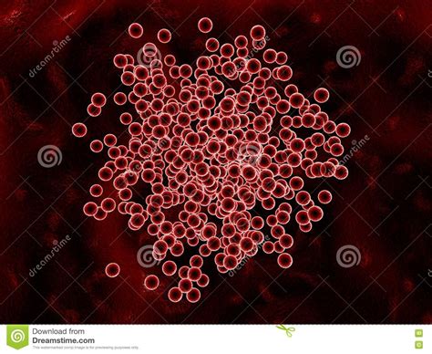 Red Micro Cells 3d Illustration Stock Illustration Illustration Of