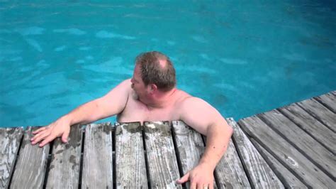 Fat Man Stuck In The Pool Youtube