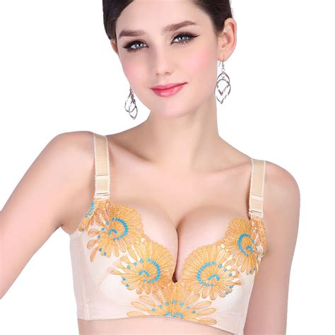 New Ladies Secret Sexy Women Bra Embroidery Floral Padded Push Up Bras Underwire Underwear Plus