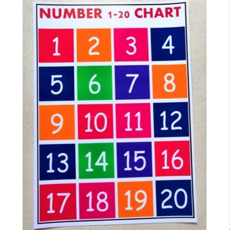 Number 1 20 Chart Laminated Shopee Philippines