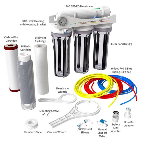 Classic 100 Gpd 4 Stage Reverse Osmosisdeionization System With Chlor