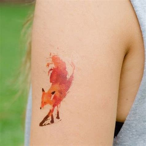 Fox Watercolor Tattoo Best Tattoo Design Ideas