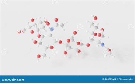 Hyaluronic Acid Molecule 3d Molecular Structure Ball And Stick Model