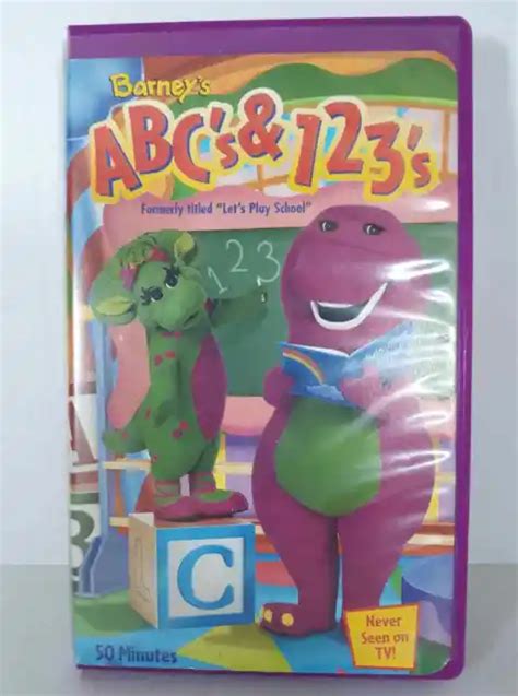 Barney Abcs And 123s Vhs Clam Shell Former Title Lets Play